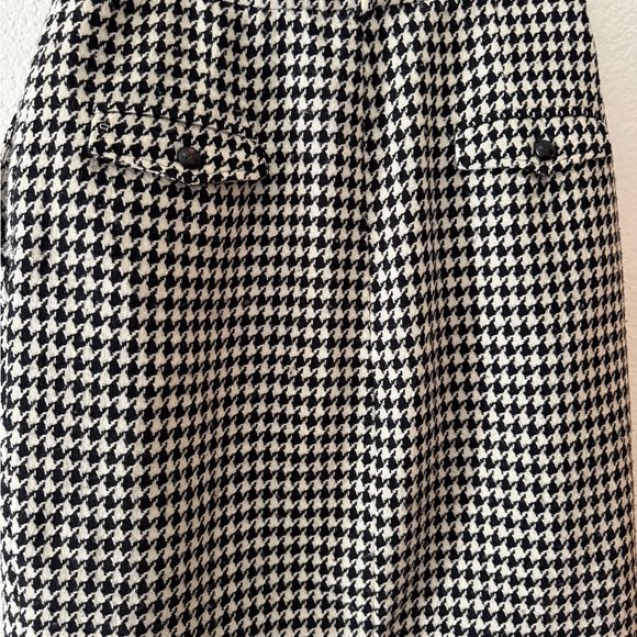 Marc Jacobs Houndstooth Wool Blend Mini Skirt - Black & White - Size 10 - Picture 7 of 7